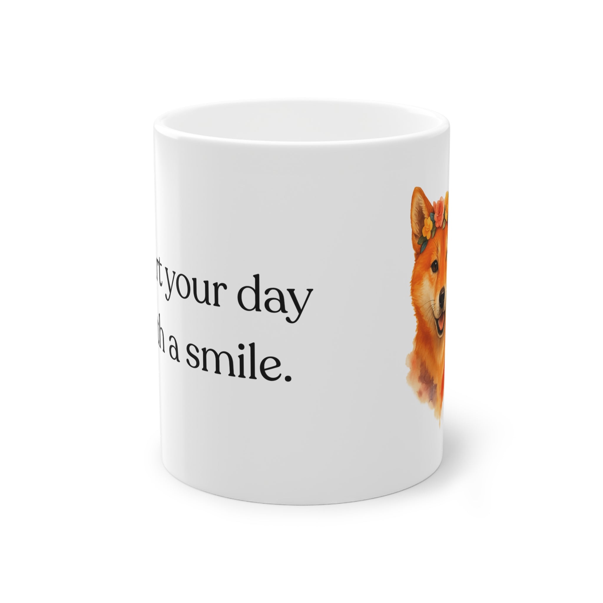 Shiba: Start your day with a smile. Mug (EU) 11oz Ceramic