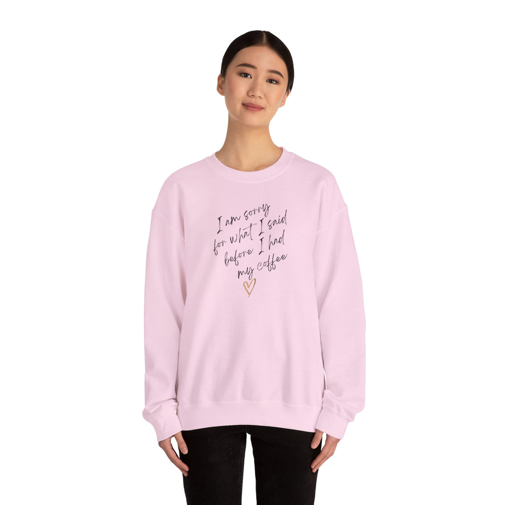 I am sorry for what I said. Small text. Sweatshirt (EU)