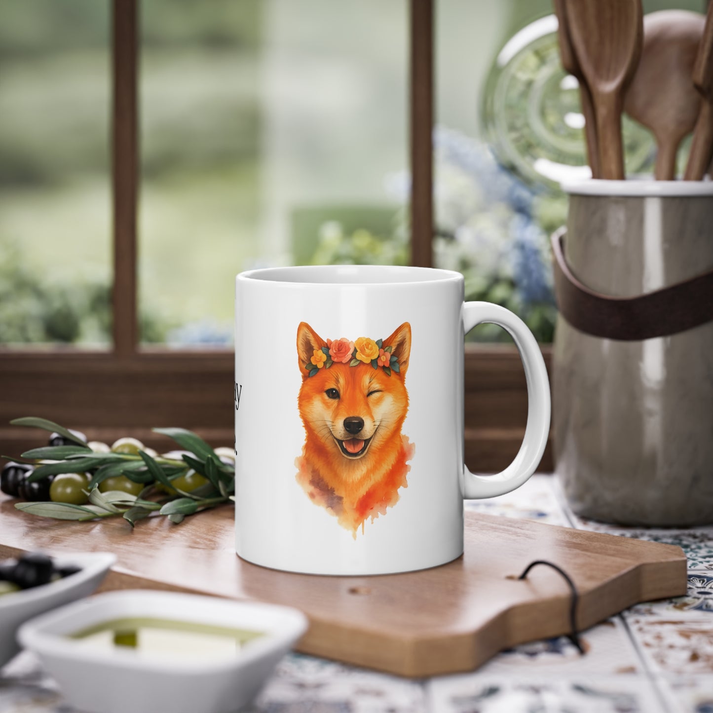 Shiba: Start your day with a smile. Mug (EU) 11oz Ceramic