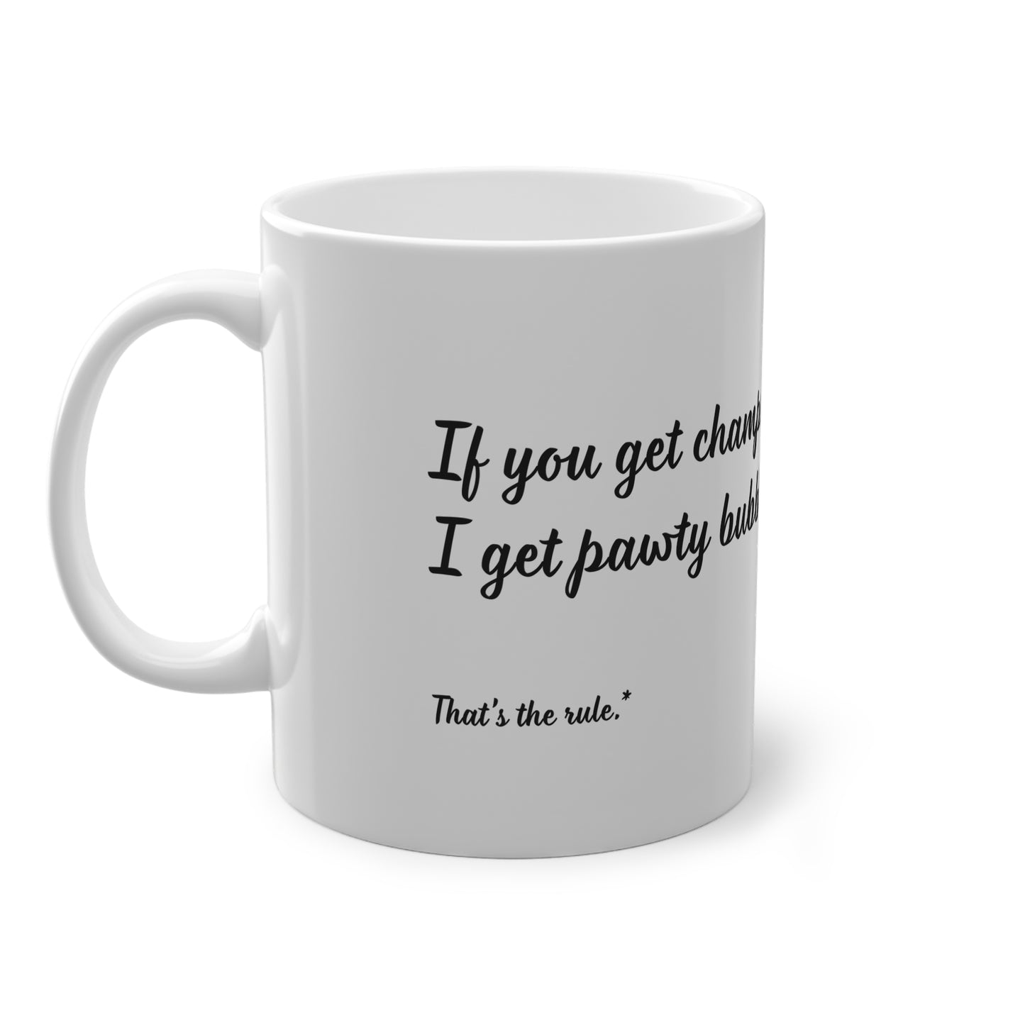 "If you get champagne, I get pawty bubbles" SHIBA Mug (EU) 11oz Ceramic