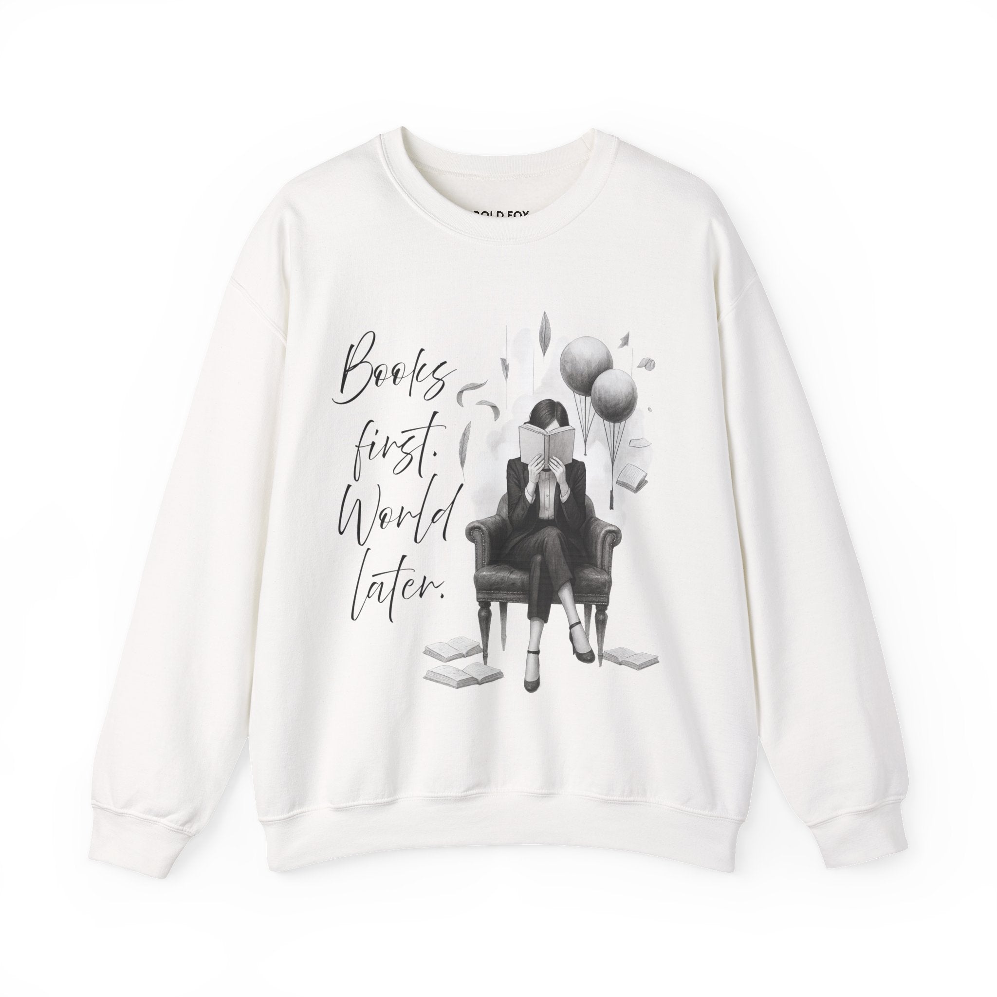 "Books first. World later" (US) Crewneck Sweatshirt