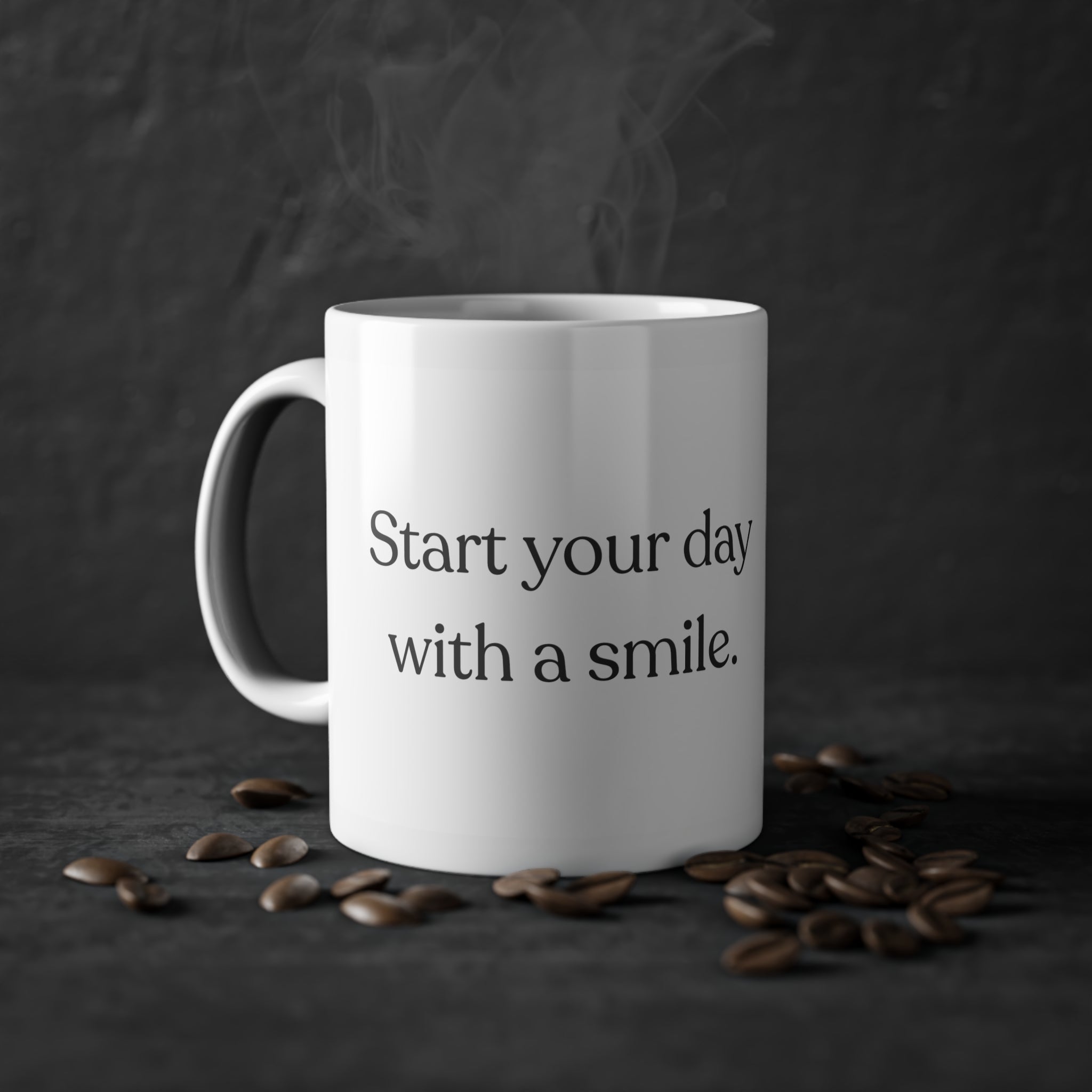 Shiba: Start your day with a smile. Mug (EU) 11oz Ceramic